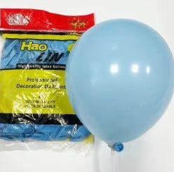 12" Latex Balloons Metallic Light Blue