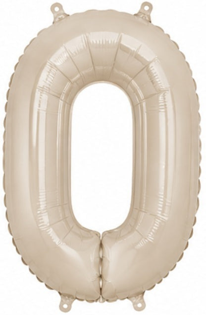 16" Foil Number Balloon - Beige