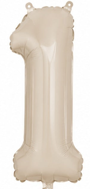 16" Foil Number Balloon - Beige