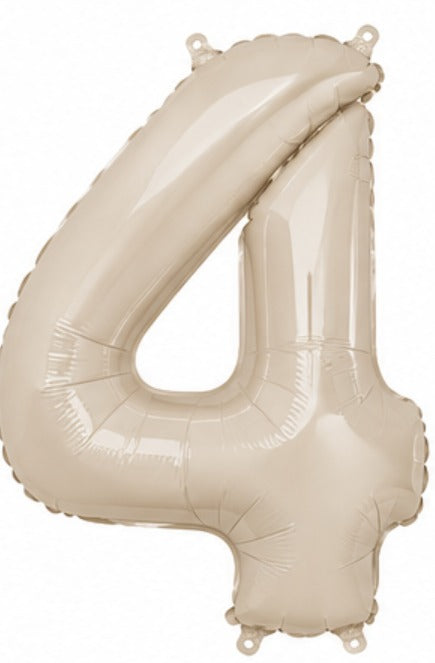 16" Foil Number Balloon - Beige