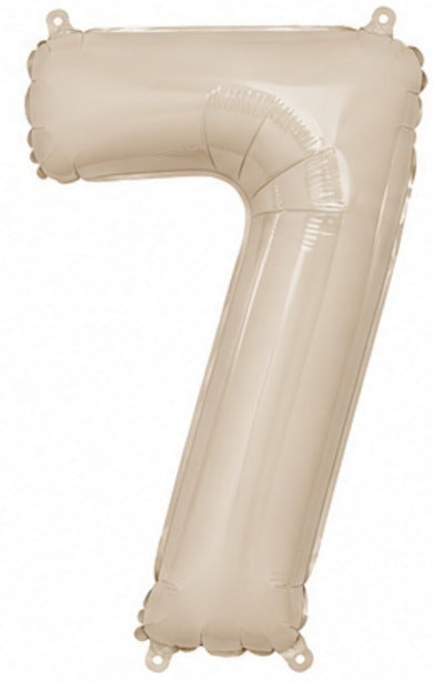 16" Foil Number Balloon - Beige