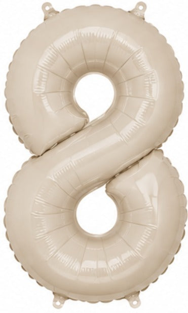 16" Foil Number Balloon - Beige