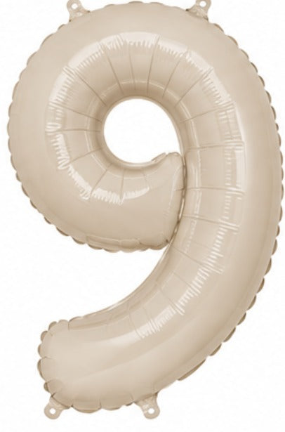 16" Foil Number Balloon - Beige