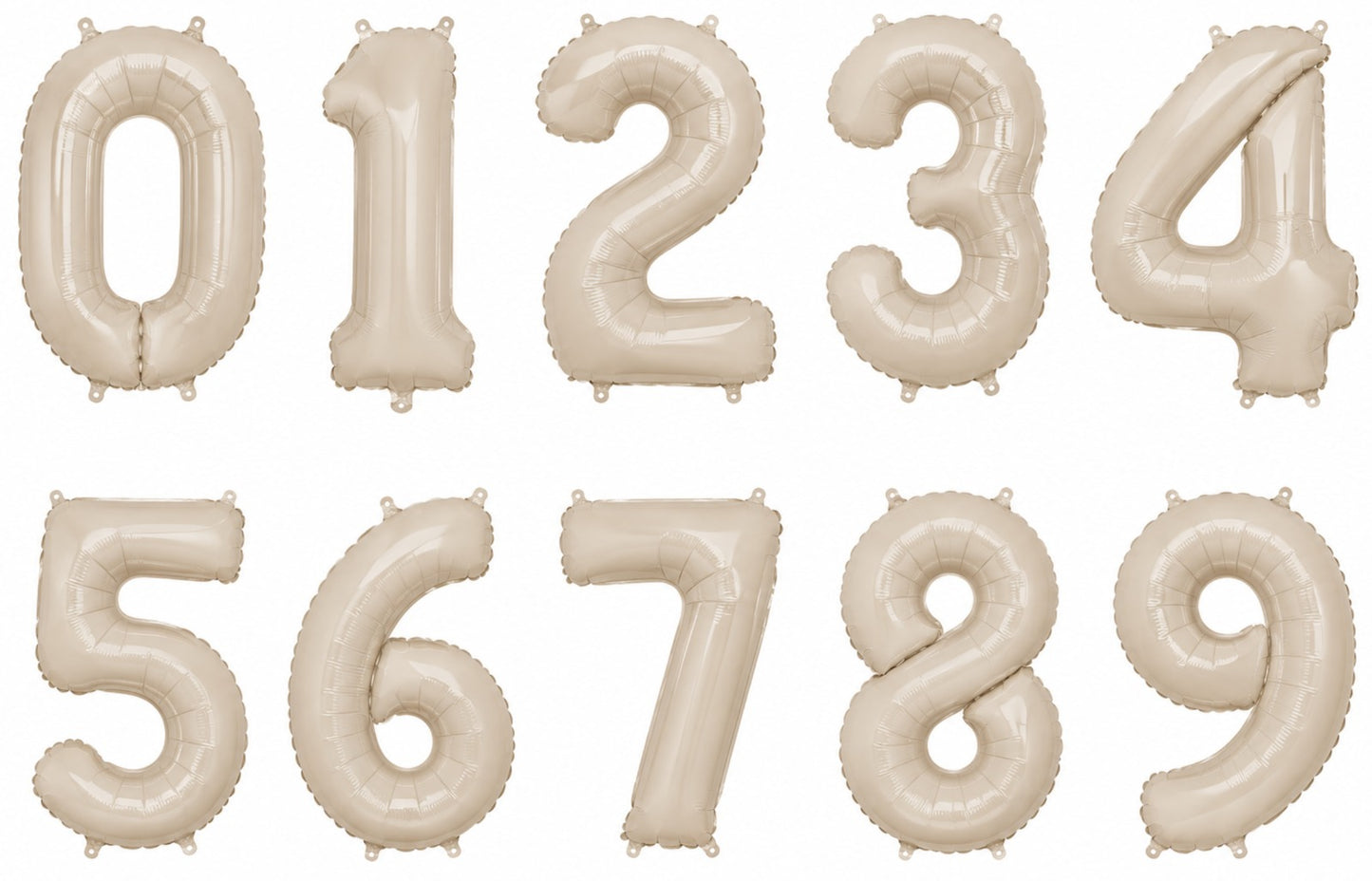 16" Foil Number Balloon - Beige