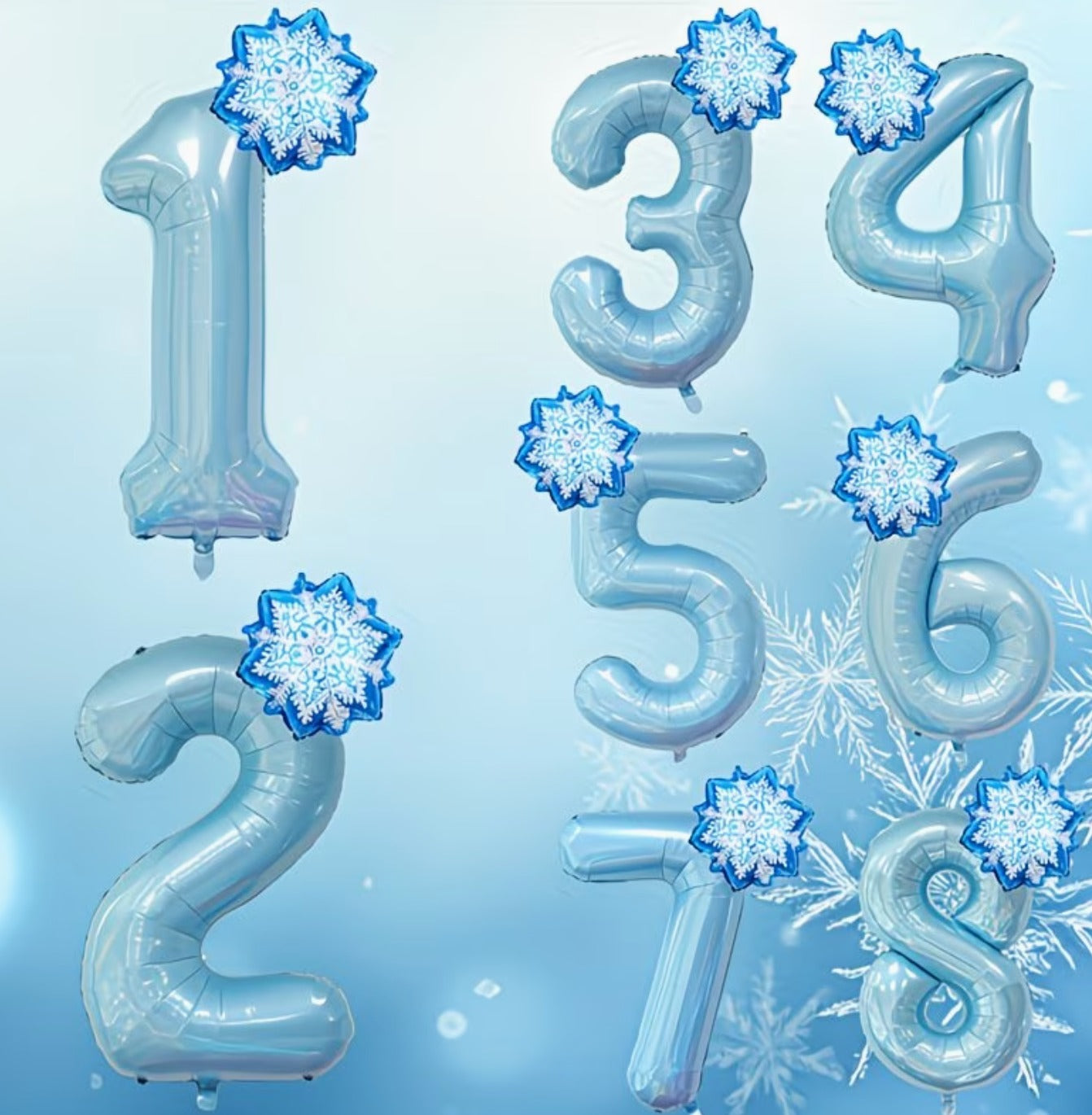 16" Foil Number Balloon - Light Blue