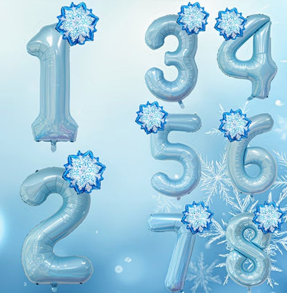 16" Foil Number Balloon - Light Blue