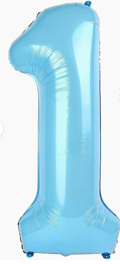 16" Foil Number Balloon - Light Blue