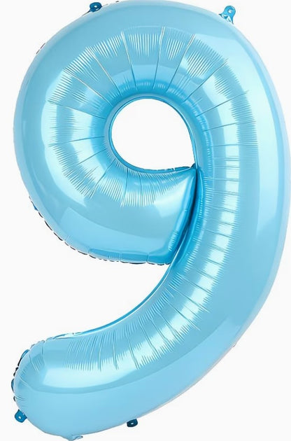 16" Foil Number Balloon - Light Blue