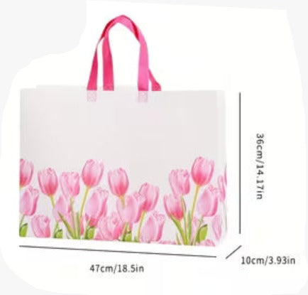 1 pc Reusable Gift Bags with Vibrant Tulip Design