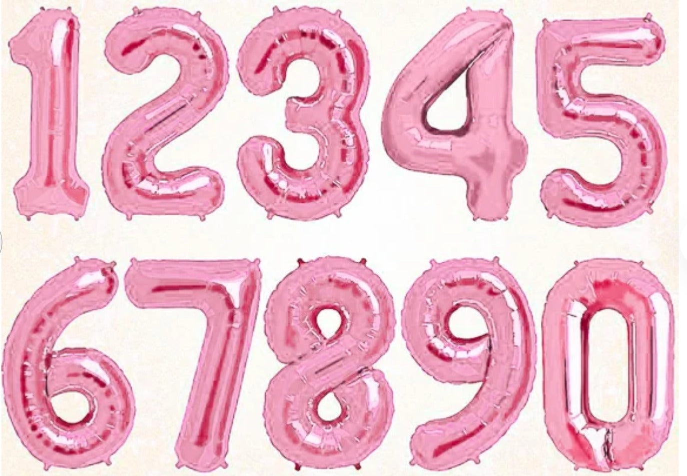 16" Foil Number Balloon – Light Pink