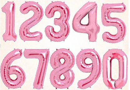 16" Foil Number Balloon – Light Pink