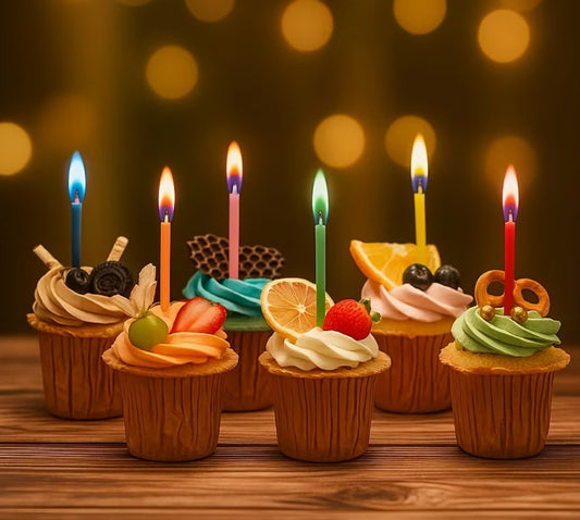12-Pack Colorful Birthday Candles with Sturdy Base