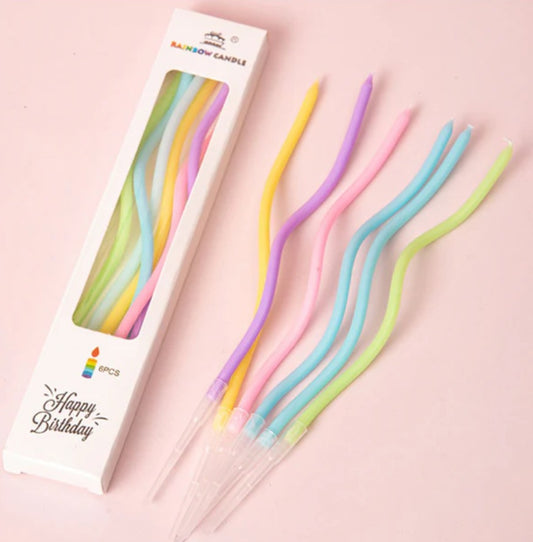 Curved Birthday Candles – Macaron Color