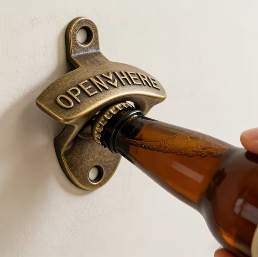 Wall-Mounted Bottle Opener  - Bronze