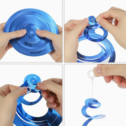 30pcs Hanging Spiral Decorations - Blue