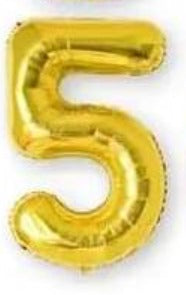 40-Inch Number Foil Balloons – Large Metallic Party Decoration Balloons