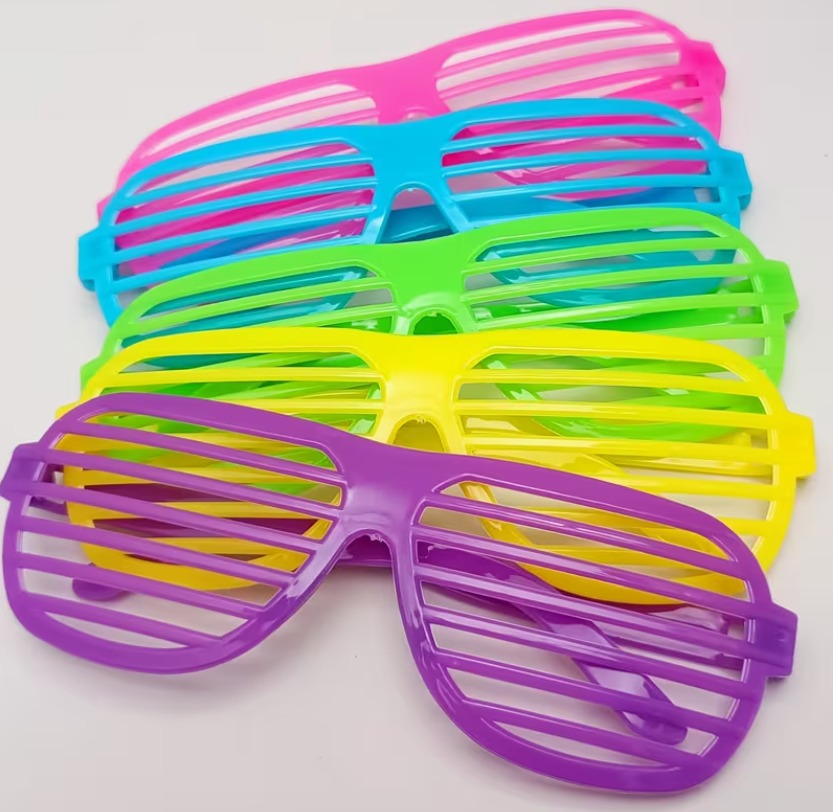 80's Neon Slotted Party Glasses
