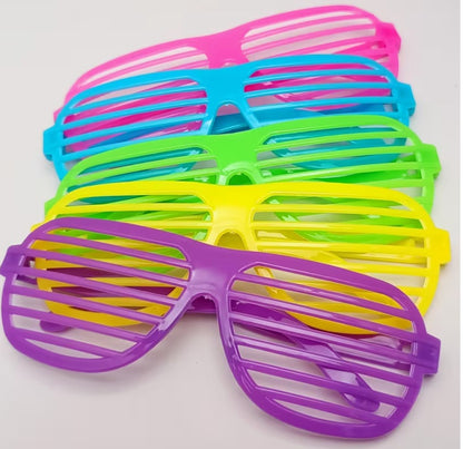 80's Neon Slotted Party Glasses