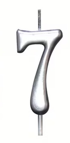 Number Birthday Cake Candle - Silver