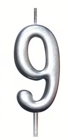 Number Birthday Cake Candle - Silver
