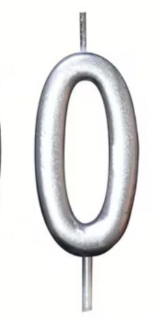 Number Birthday Cake Candle - Silver