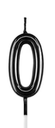 Number Birthday Cake Candle - Elegant Black