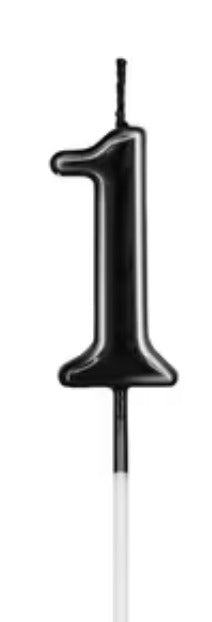 Number Birthday Cake Candle - Elegant Black