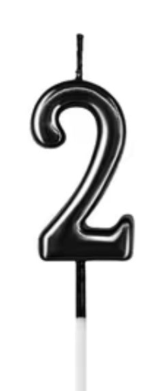 Number Birthday Cake Candle - Elegant Black