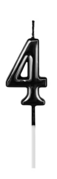 Number Birthday Cake Candle - Elegant Black