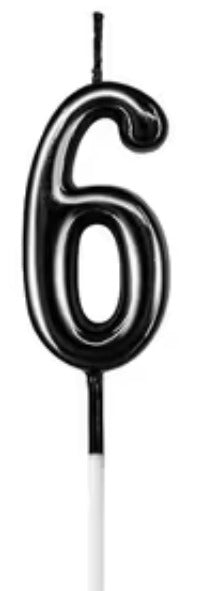Number Birthday Cake Candle - Elegant Black