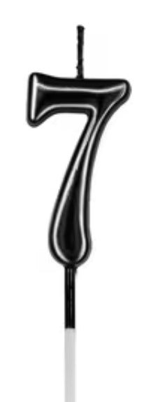Number Birthday Cake Candle - Elegant Black