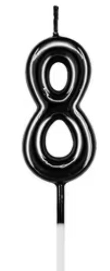Number Birthday Cake Candle - Elegant Black