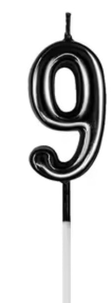 Number Birthday Cake Candle - Elegant Black