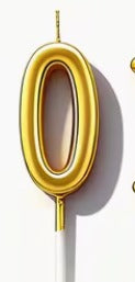Number Birthday Cake Candle - Golden