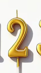 Number Birthday Cake Candle - Golden