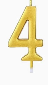 Number Birthday Cake Candle - Golden