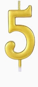 Number Birthday Cake Candle - Golden