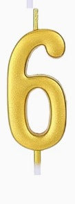 Number Birthday Cake Candle - Golden