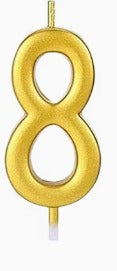 Number Birthday Cake Candle - Golden