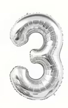 32"  Foil Number Balloons - Silver