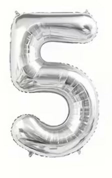 32"  Foil Number Balloons - Silver