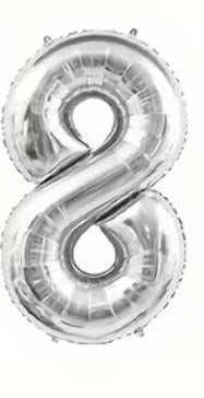 32"  Foil Number Balloons - Silver