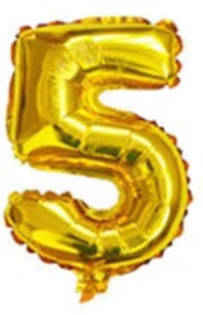 32" Foil Number Balloon - Golden