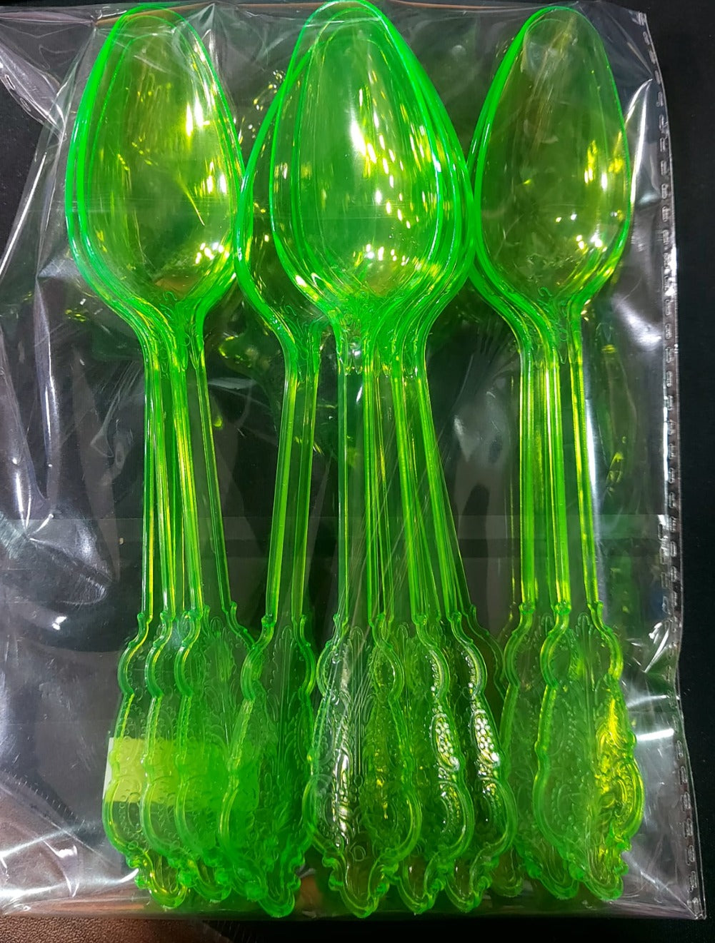 Neon Green Party Essentials Hard Plastic Cutlery Combo Pack