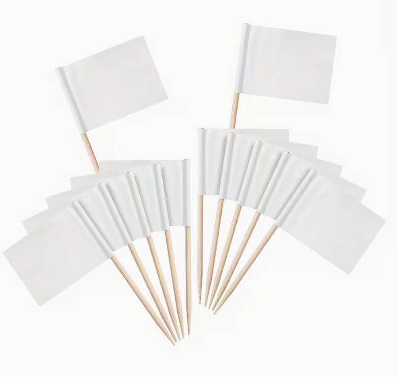 Elegant Black and White Flags - Toppers