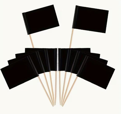 Elegant Black and White Flags - Toppers