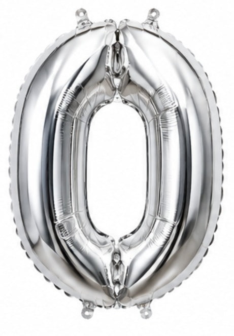 16" Foil Number Balloon - Silver