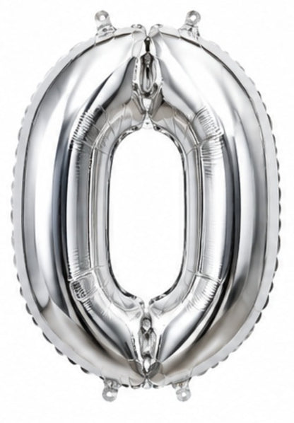 16" Foil Number Balloon - Silver