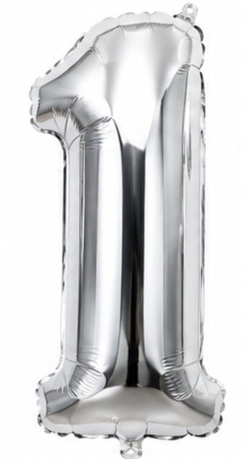 16" Foil Number Balloon - Silver