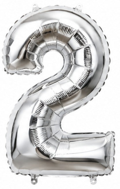 16" Foil Number Balloon - Silver